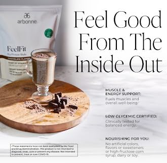 Arbonne Feelfit Pea Protein Shake - Daily Supplement Powder, Vegan Protein for Support of Overall Health, Energy and Well-Being, Chocolate