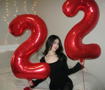 40 Inch Big Red 9 Balloon Number, Jumbo Giant Happy 9th 19 29 39 49 99 Birthday Party Decorations, Large Nine Mylar Foil Anniversary Birthday Party Engagement Decorations