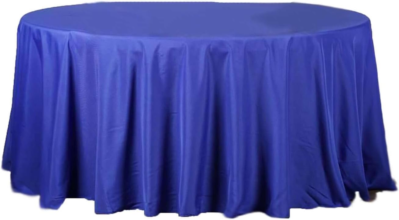 Efavormart Round Tablecloth, 120 Inch Stain & Wrinkle Resistant Washable Table Cloth, Decorative Polyester Fabric Table Cover for Banquet, Wedding, Dining - Royal Blue
