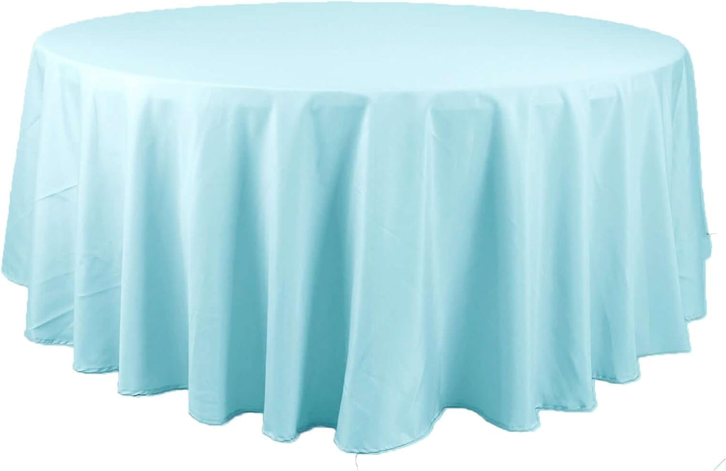 Efavormart Round Tablecloth, 108 Inch Stain & Wrinkle Resistant Washable Table Cloth, Decorative Polyester Fabric Table Cover for Banquet, Wedding, Dining- Blue