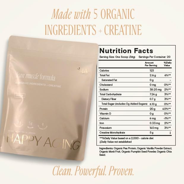 Vegan Protein Powder with Creatine | Plant-Based Protein | Vanilla Flavor | Dairy-Free, Soy-Free, Gluten-Free | 20 Servings
