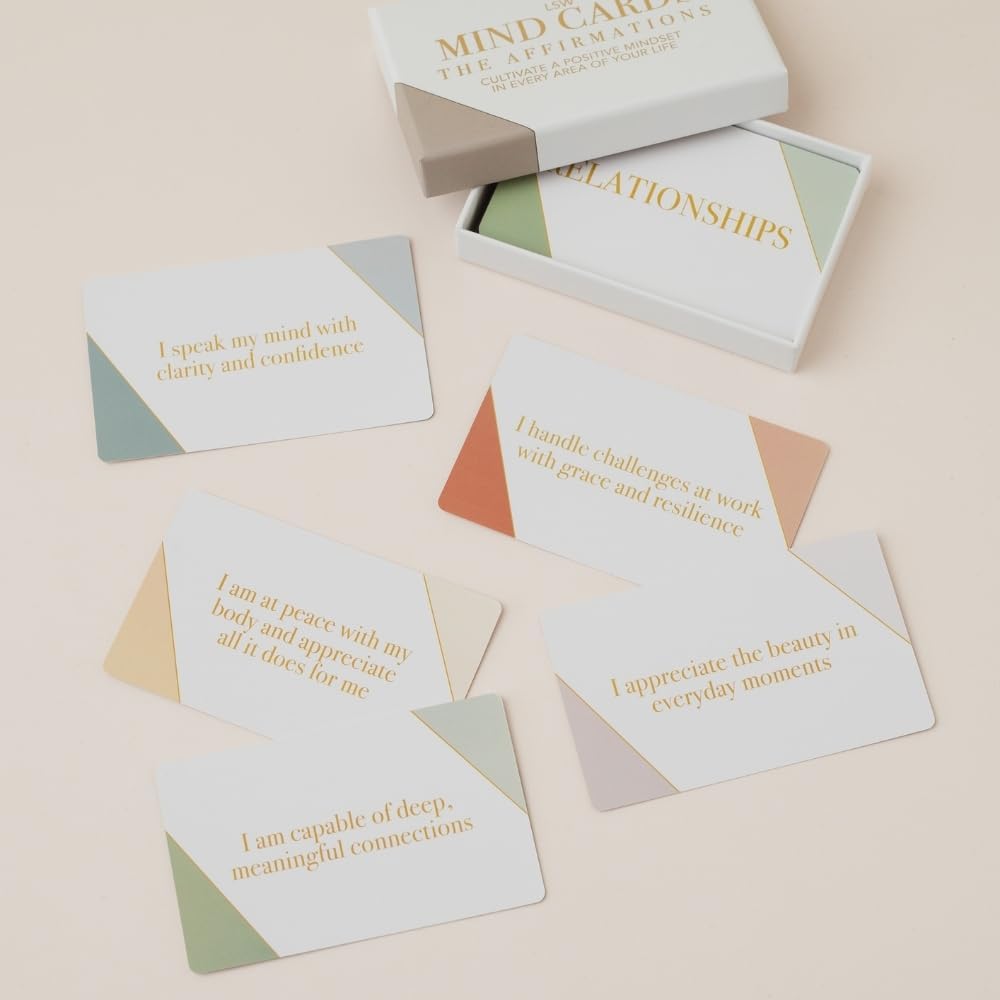 Affirmation Cards for Growth & Positive Mindset 50 Daily Mindful Manifests - Confidence, Career, Health, Relationships & Gratitude Inspirational Gifts for Women & Men