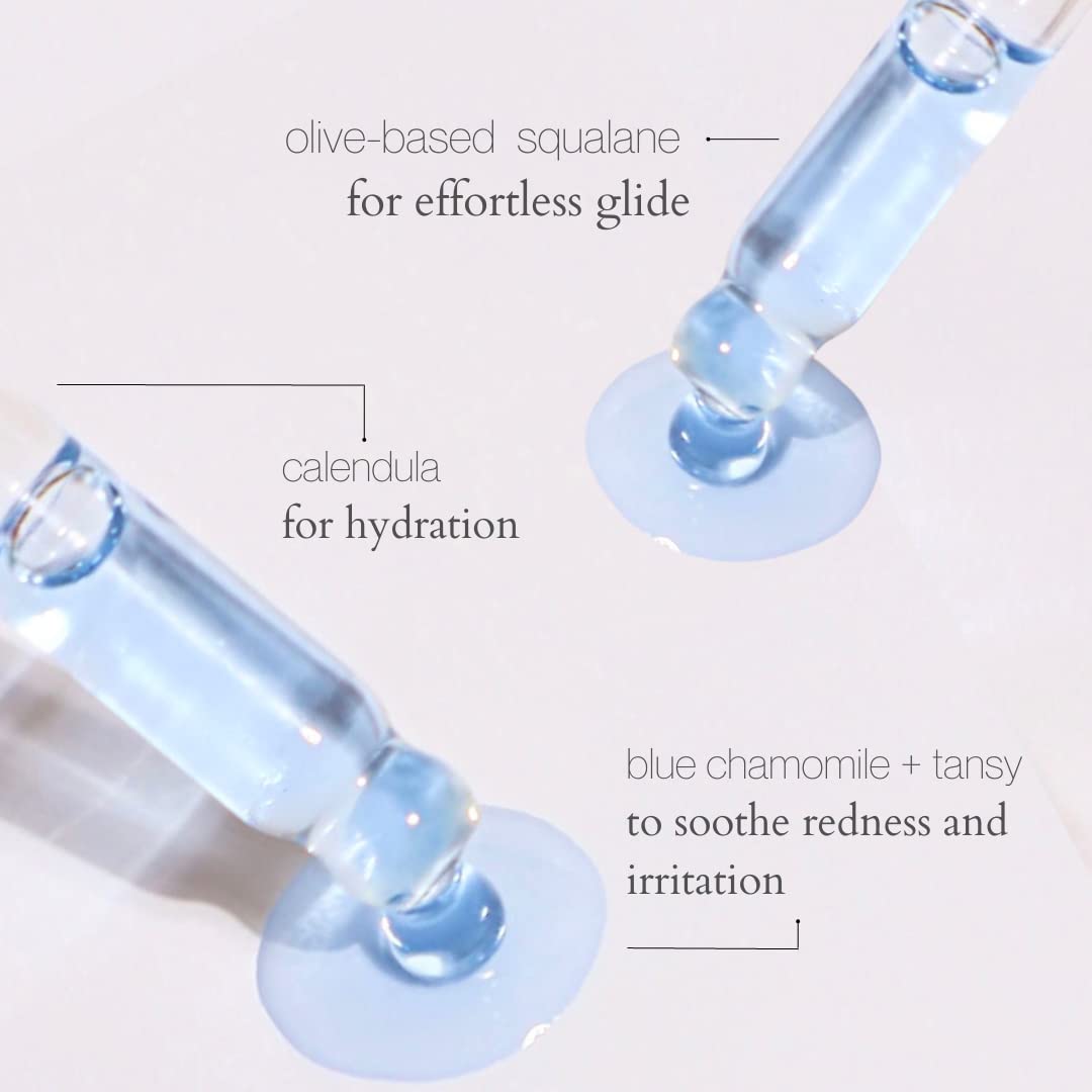 Gua Sha Glide Face Oil - Hydrating and Soothing Face Oil With Azulene Blue Tansy, Blue Chamomile + Squalene | Moisturizer, Face Oil and Soothing Agent for All Skin Types - 1 fl oz (30ml)