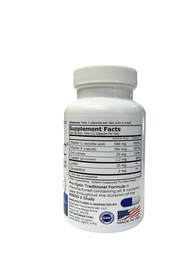 Traditional Formula (AREDS 2 Based Formula) 90 Capsules - 3 Month Supply - One Capsule Per Day