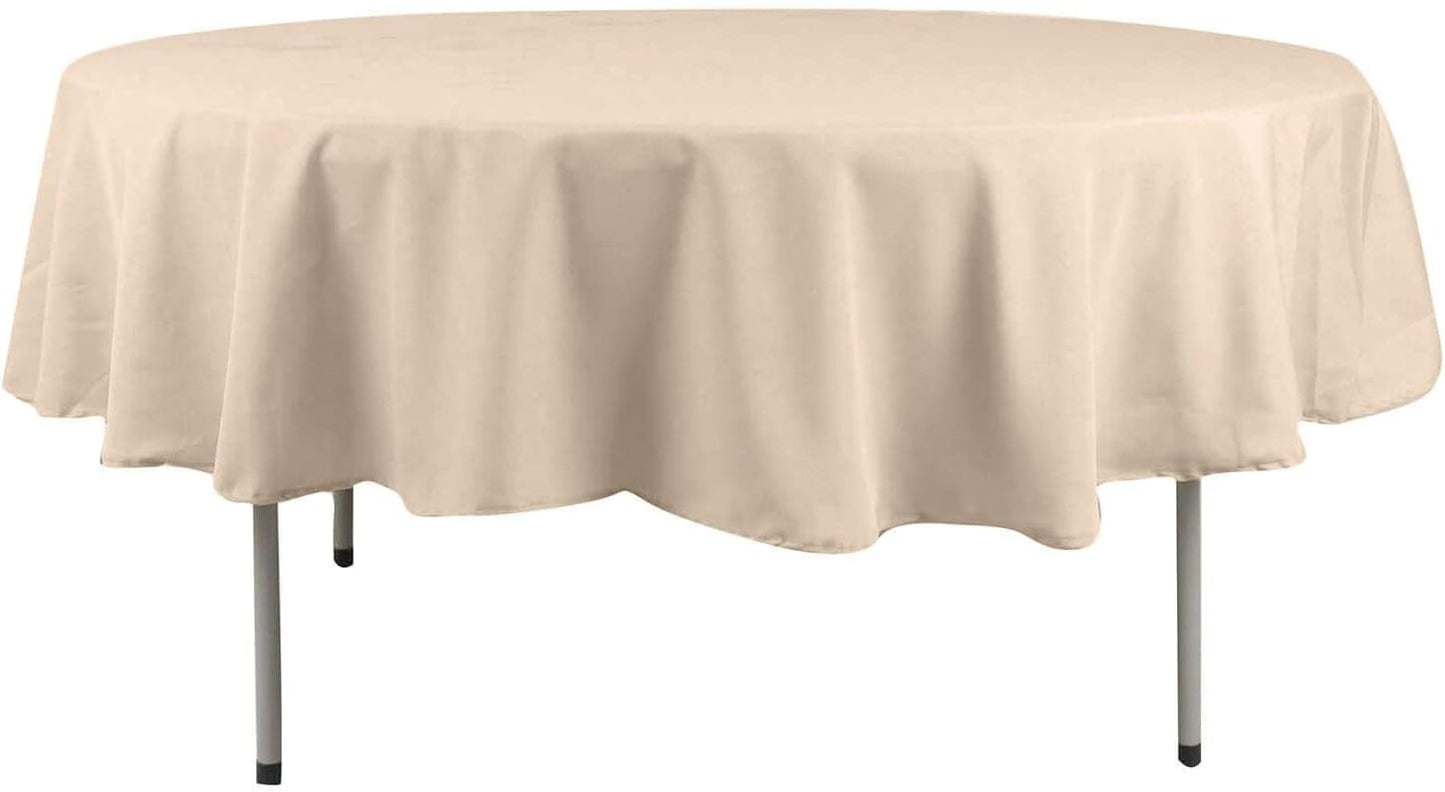 Efavormart Round Tablecloth, 90 Inch Stain & Wrinkle Resistant Washable Table Cloth, Decorative Polyester Fabric Table Cover for Banquet, Wedding, Dining- Nude Beige