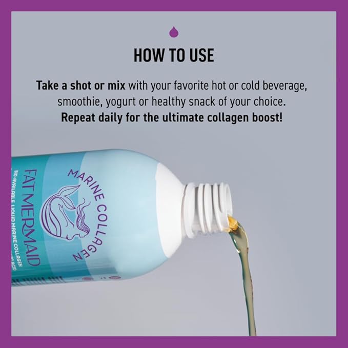 Bioavailable Liquid Marine Collagen Peptides Drink- Hyaluronic Acid & VIT C - Reduces Wrinkles - Thick Hair, Lashes, Brows, Nails - No Gluten, Dairy, Nut, Soy - Unflavored Sweet, 16.9 oz