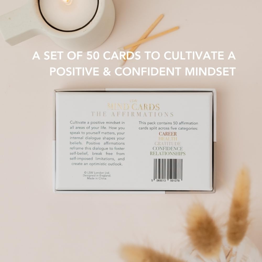 Affirmation Cards for Growth & Positive Mindset 50 Daily Mindful Manifests - Confidence, Career, Health, Relationships & Gratitude Inspirational Gifts for Women & Men
