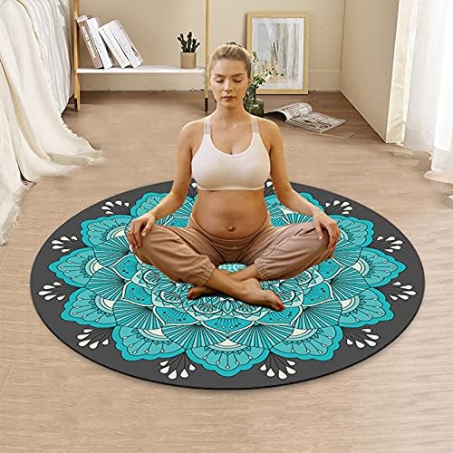 Pilates Mat Round Oversize Yoga Mat Suede Rubber Non-Slip Dia 140cm Exercise Mat Meditation Mat Workout Mat for Home Outdoor