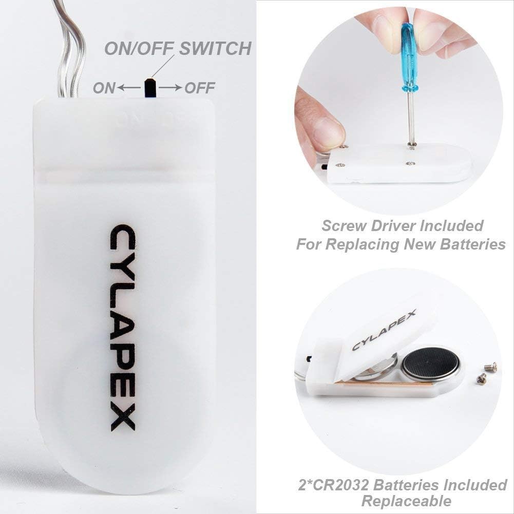 CYLAPEX 12 Pack Blue Fairy Lights String Battery Operated Fairy Lights Starry String Lights on 3.3ft/1m Silvery Copper Wire DIY Christmas Decoration Costume Wedding Party Halloween Easter