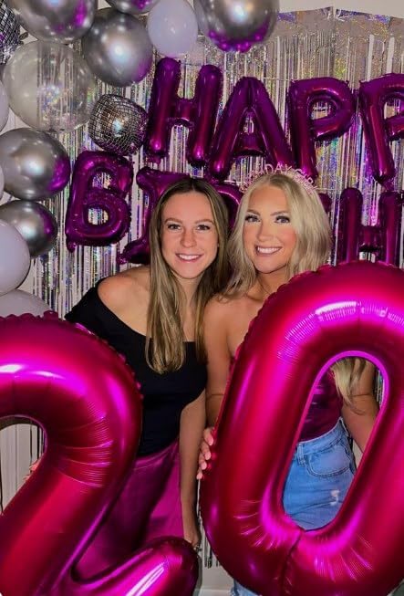 Hot Pink 40 Inch Large Number 50 Birthday Balloon, 50 50th Birthday Celebration Decorations, Foil 50 Mylar Helium Number 50 Balloons Girl Boy Anniversary Party Supplies