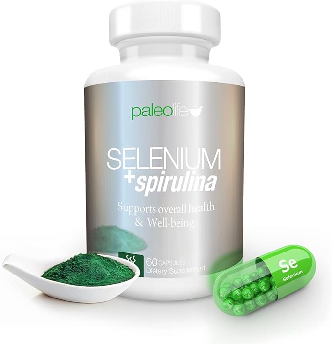 Boost Concentration, Memory and Energy with Premium Selenium + Spirulina - Premium Antioxidant Supplement for Brain Function - 120 Day Supply (120 Capsules) - (2-Pack)