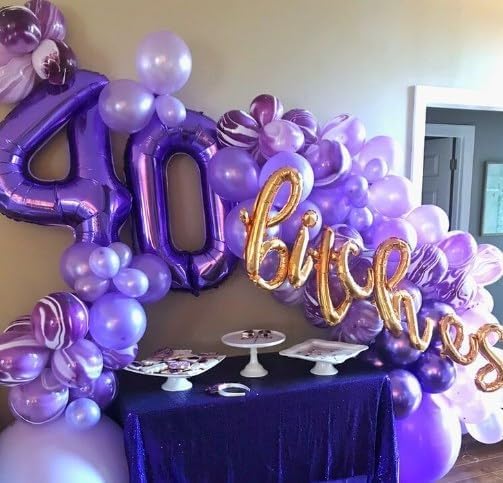 Purple 40 Inch 0 Number Balloons, 0 Decorations for 10 20 30 40 50 60 70 80 90 100Birthday, Foil Giant Birthday Graduations Anniversary Party Balloons