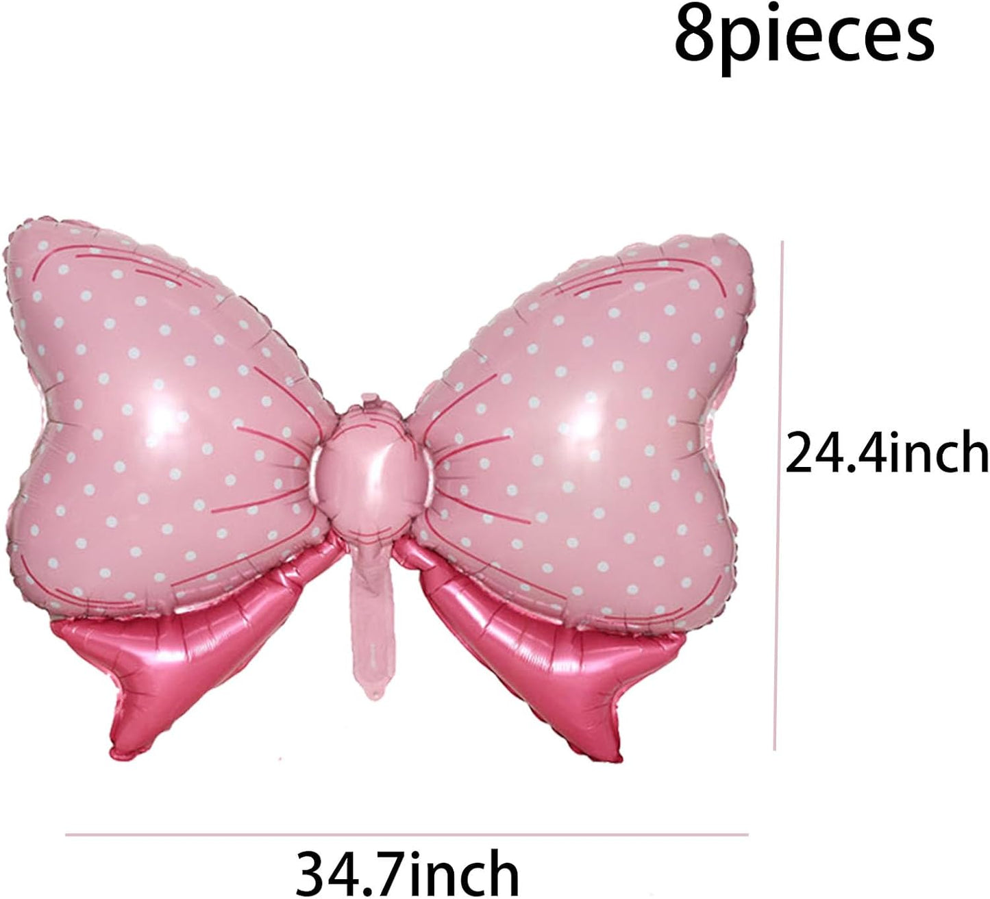36 Inches Bow Foil Balloon Huge Bowtie Pink Balloon for Baby Shower, Wedding, Kids Theme Party Decoration (Pink 2)