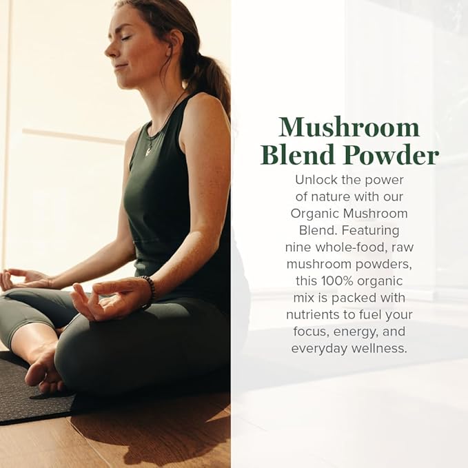 Global Healing Organic Mushroom Powder Supplement Blend 9.5 Ounces - Cordyceps, Chaga, Reishi, Turkey Tail Mushroom for Immune and Gut Health - Nootropic Focus Supplement Superfood