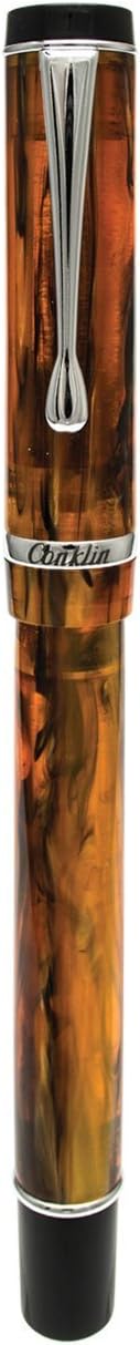 Conklin Duragraph Fountain Pen Amber - Fine Nib, Luxury Writing Instrument, Warm Amber Finish