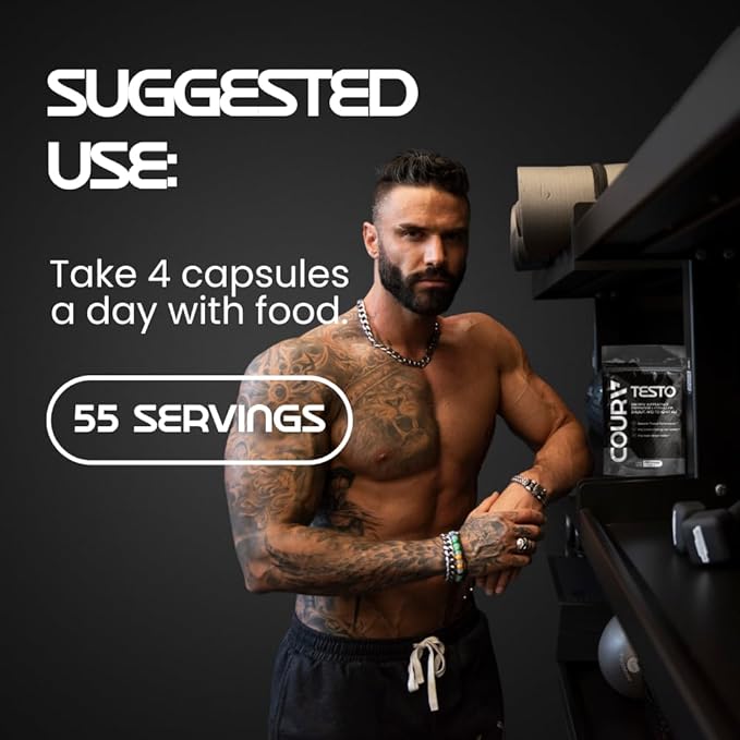 COURA Mens Testo - 220 Capsules 55 Servings - Vitamins for Men - Mens Testo - Shilajit Zinc Magnesium L Arginina Citrulina Beta