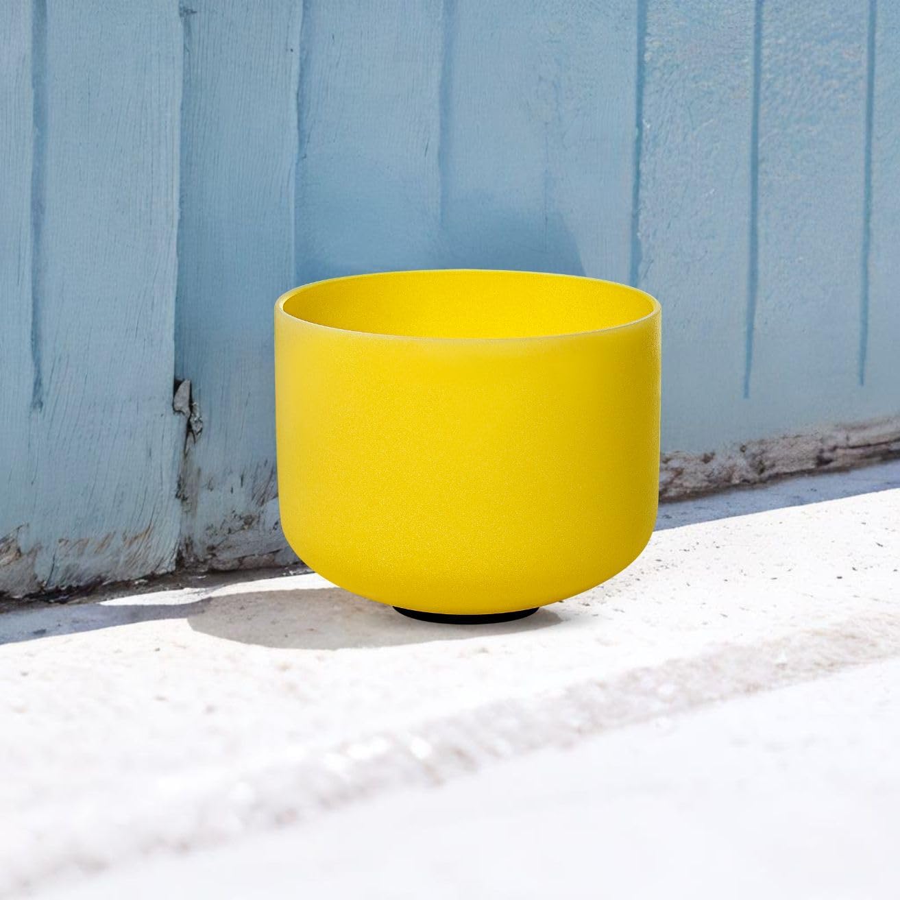 10 inch Yellow E Note Solar Plexus Quartz Crystal Singing Bowl, for Healing Mindfulness Meditation Yoga Sound Baths, with Rubber Mallet O-ring