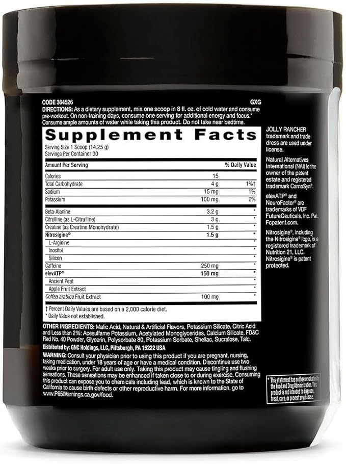 Beyond Raw LIT Pre-Workout - Jolly Rancher Cherry (30 Servings)