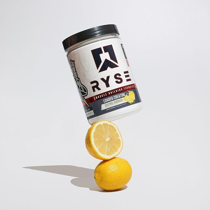 RYSE Loaded Creatine for Men & Women - Electric Lemonade - Muscle Building Formula with 3 Forms of Electrolytes, Betaine Anhydrous and Peak ATP - Strength, Power & Endurance Support - 30 Servings