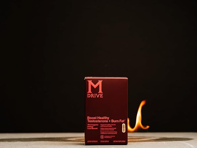 Mdrive Boost and Burn Testosterone Support Supplement and Fat Burner with Zinc, KSM-66 Ashwagandha, Advantra Z, 75 Capsules