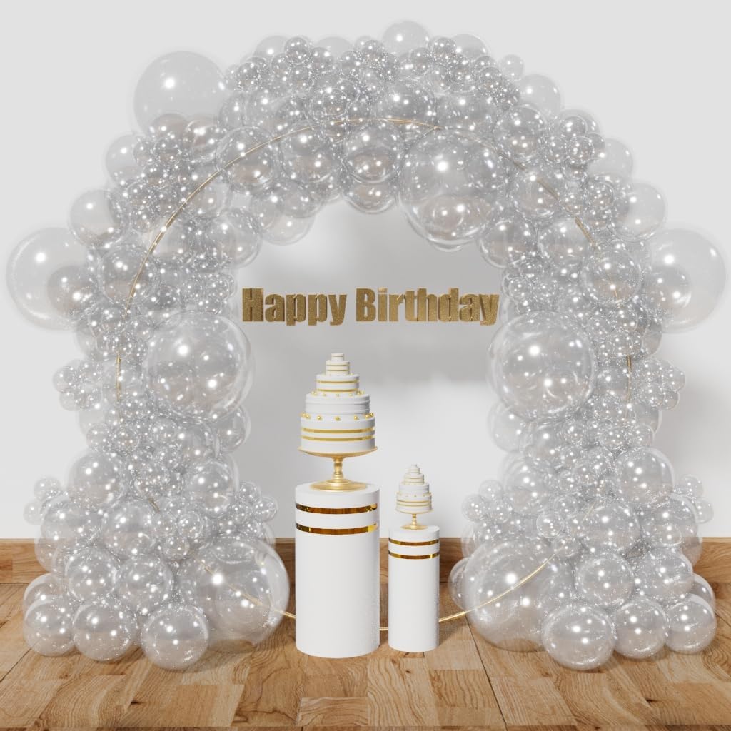 KAWKALSH Clear Balloon Arch Kit 111Pcs 18 12 5 Inch Latex Party Balloons Garland for Birthday Baby Shower Wedding Engagement Anniversary Christmas Party Decorations