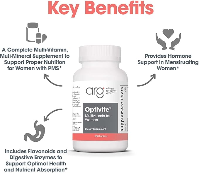 Optimox Optivite PMT Supplement - PMS Support for Women, Hormonal Balance, Womens Multivitamins, PMS Relief, Magnesium Supplement - 180 Count