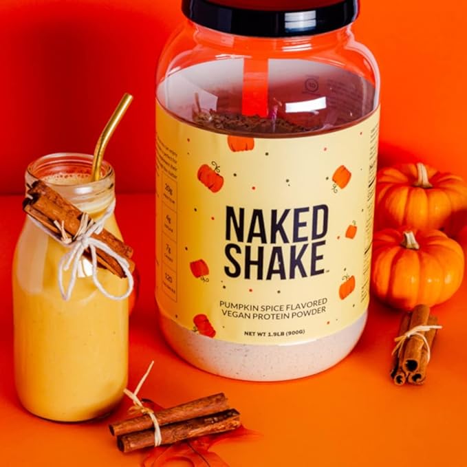 NAKED Shake - Pumpkin Spice Protein Shake - Flavored Plant Based Protein with Mct Oil - Gluten-Free, Soy-Free, No Gmos Or Artificial Sweeteners - 30 Servings