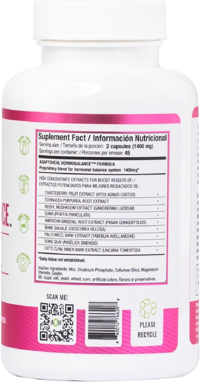 Hormone Balance for Women – Menopause & PMS Support Supplement – Adaptogens for Female Balance & Wellness – 90 Vegan Capsules