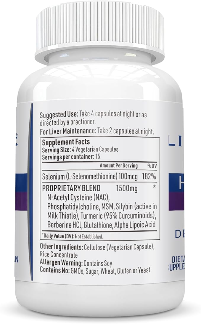 Hepatiben Liver Detox Cleanse, Non-GMO, w/Digestive Repair. Natural Liver Supplement w/Milk Thistle, Silybin, NAC, Choline, Turmeric, Berberine, L-Glutathione 120CT