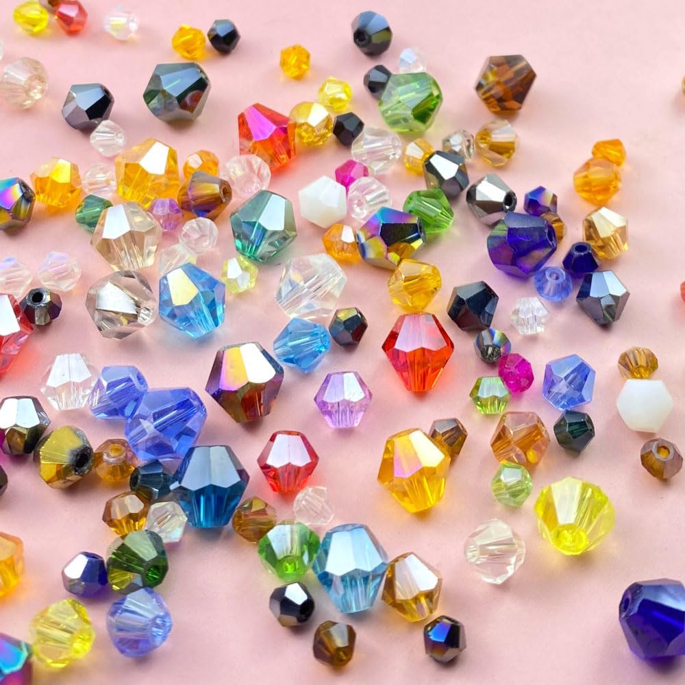 250pcs 6mm Bicone Crystal Glass Beads Loose Spacer Beads Faceted Craft Beads for Jewelry Making DIY Necklace Bracelet Earring Wind Chimes Suncatchers Ornamen(Wine AB)