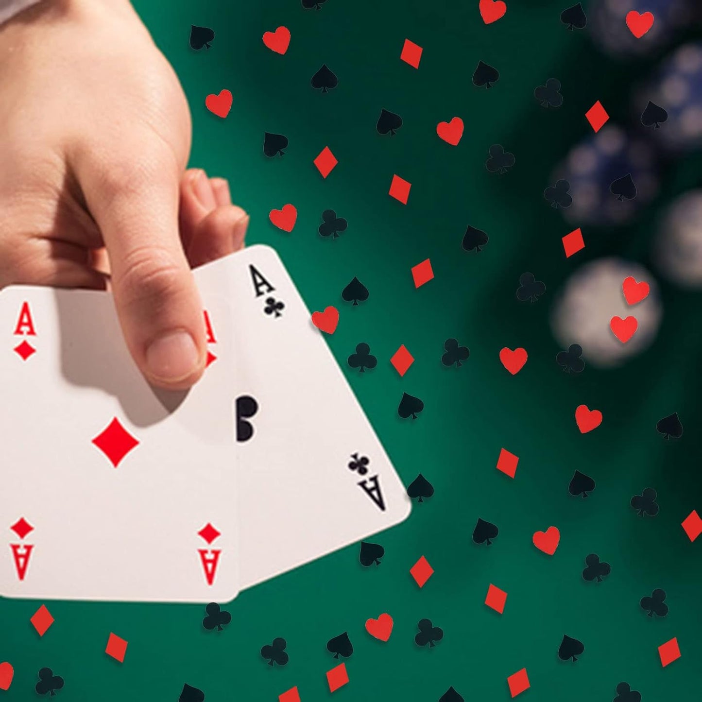 Poker Confetti Casino Sequins-Table Confetti Metallic Foil Sprinkles or DIY for Wedding Birthday Bday Baby Shower Engagement Bachelorette Party Supplies (Poker)