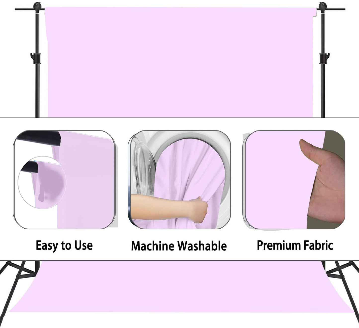 Light Purple Photography Backdrop for Photoshoot, Photo Backdrop Curtain, Perfect Light Purple Backdrops for Party Portrait Photoshoots Video Studio 6FTx9FT