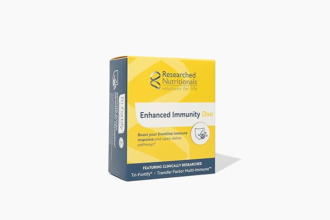 Researched Nutritionals Liposomal Glutathione (450mg) + Colostrum & Mushrooms Supplement for Immunity - Enhanced Immunity Duo - Tri-Fortify Watermelon + Transfer Factor Multi-Immune (2 Piece Set)