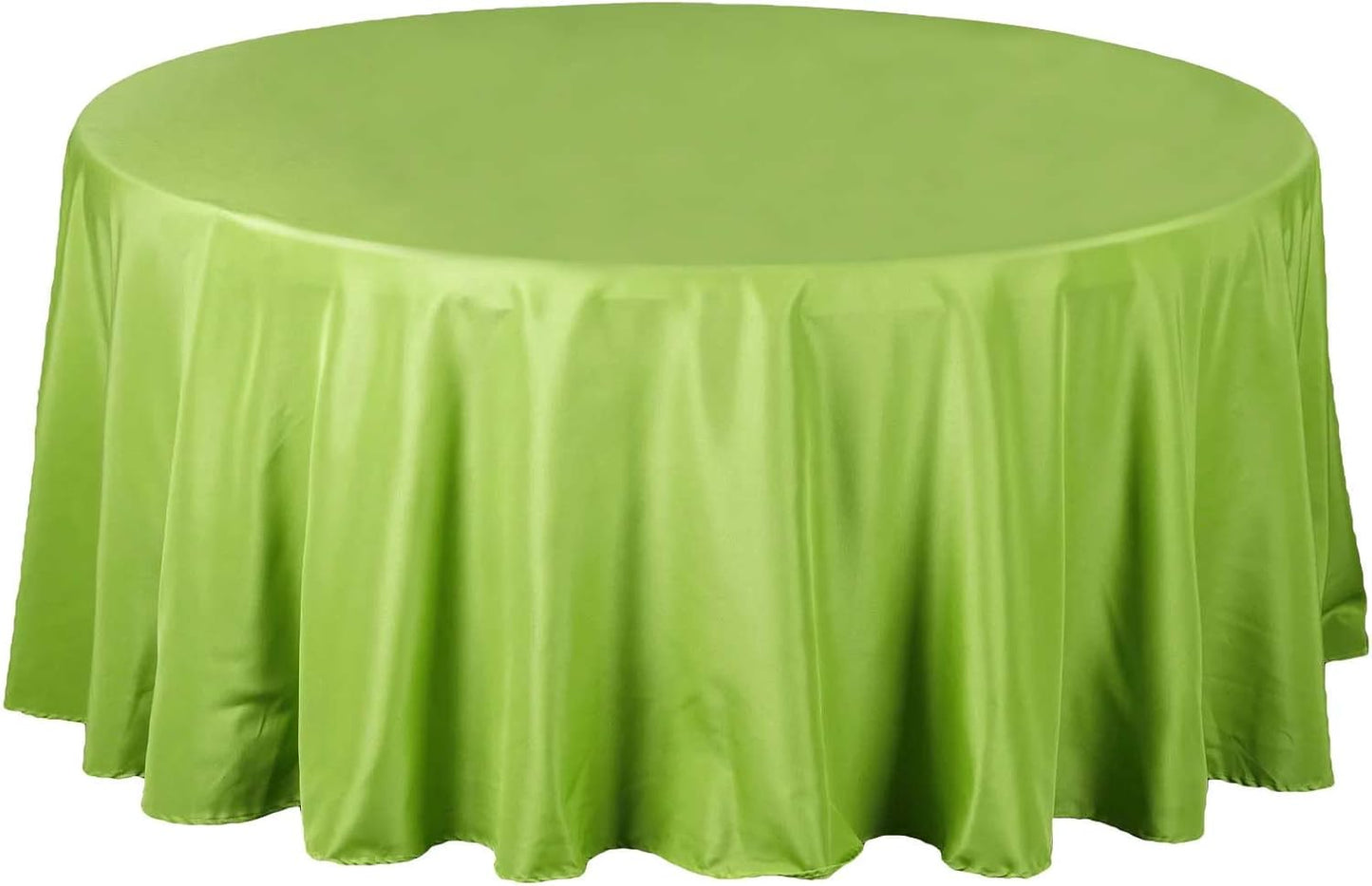 Efavormart Round Tablecloth, 108 Inch Stain & Wrinkle Resistant Washable Table Cloth, Decorative Polyester Fabric Table Cover for Banquet, Wedding, Dining- Lime Green