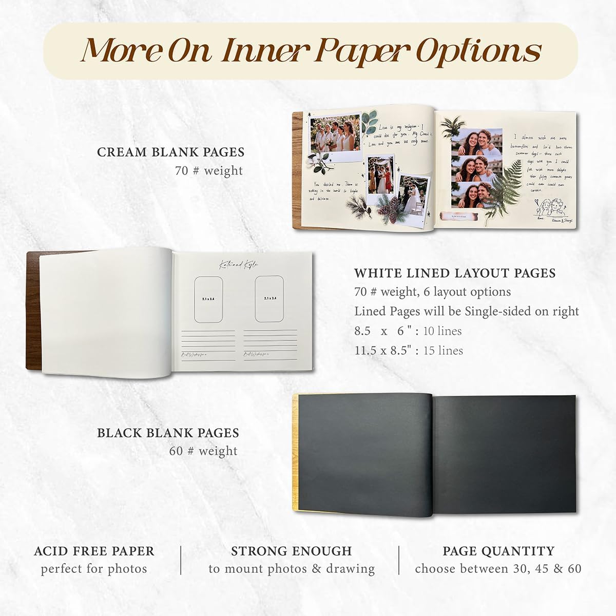 Customized Wooden Guest Book for Weddings, Funerals & Events - Personalized Keepsake Memory Book with Engraved Name & Design (A5-5.83ร8.27inch)