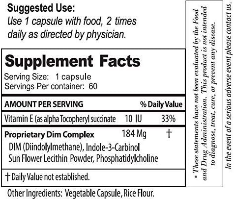 Estroblock - 2-Pack 120 Capsules Total - DIM & Indole 3-Carbinol for Natural Hormonal Hormone Balance, Acne - Anti Toxic Estrogen Aromatase Inhibitor Blocker. Vegan,Soy-Free, Dairy-Free, Non-GMO (2)