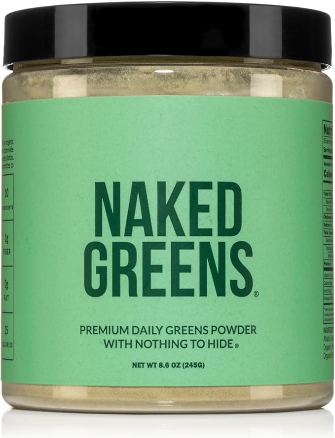 NAKED Super Greens Powder Organic Greens Supplement - Only 10 Premium Ingredients - Vegan, Non-GMO, Prebiotic and Probiotic - 35 Servings