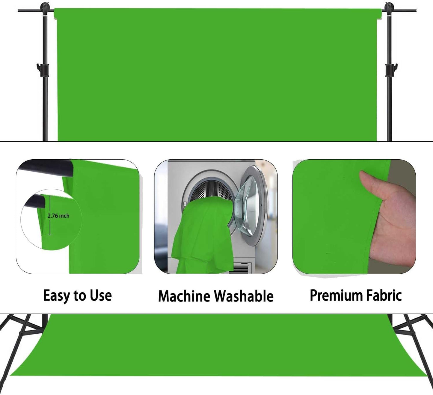 Green Screen Backdrop,Product Photo Backdrop for Photoshoot,Photography Background for Streaming Video Studio 8FTx10FT