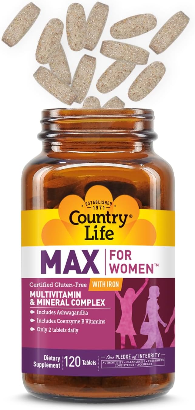 Country Life Max for Women - Multivitamin and Mineral Complex, Iron-free - 120 Tablets