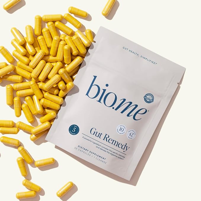 Biome Gut Remedy Capsules (5 Day Cleanse, 1 Round, 30 Capsules) Gut Cleanse with Magnesium Citrate, Berberine, Immunolin, L-Glutamine - Reset Digestive System, Rebalance Microbiome (1 Month Supply)