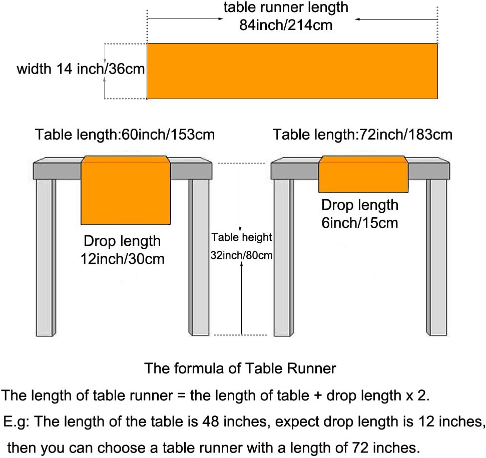 KEPSWET Cotton Handmade Crochet Lace Table Runner Beige Rectangle Coffee Table Dresser Decor (14x84 inch)