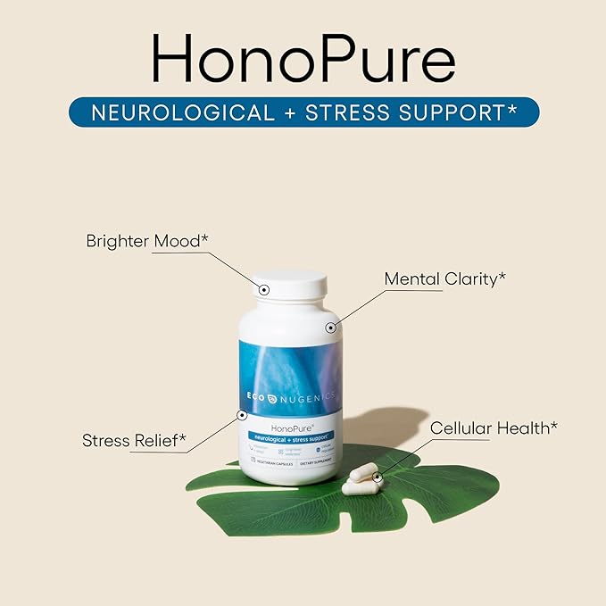 ecoNugenics Brain Health Supplement Bundle – PectaSol Modified Citrus Pectin Fiber + HonoPure Magnolia Bark Extract — Nootropic Pack for Sleep, Stress Relief, Cognitive Function, GABA Support