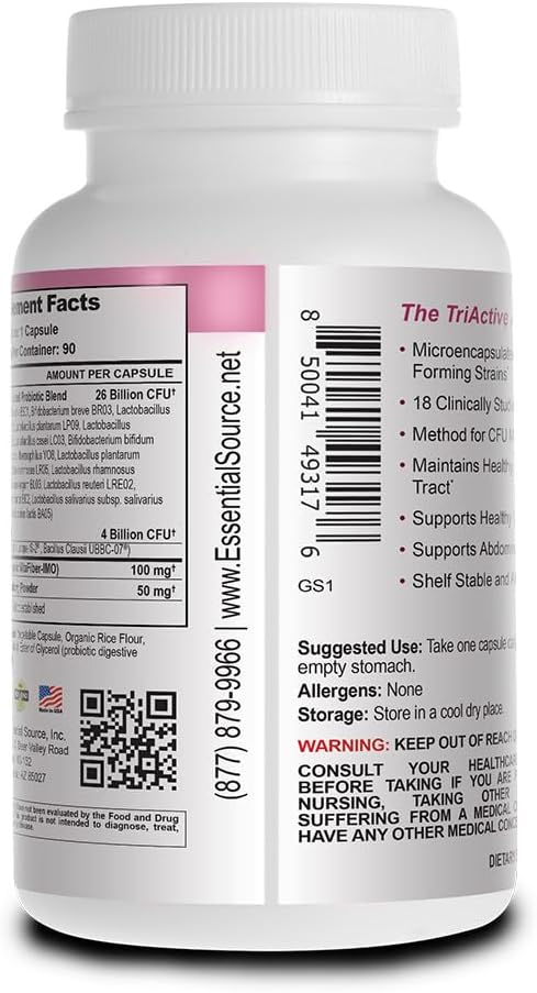 Triactive Biotics for Women - Probiotics for Women with 18 Strains, Organic VitaFiber Prebiotic & Cranberry to Digestive Support, Immune Defense, Urinary, Vaginal Health - 90 Capsules