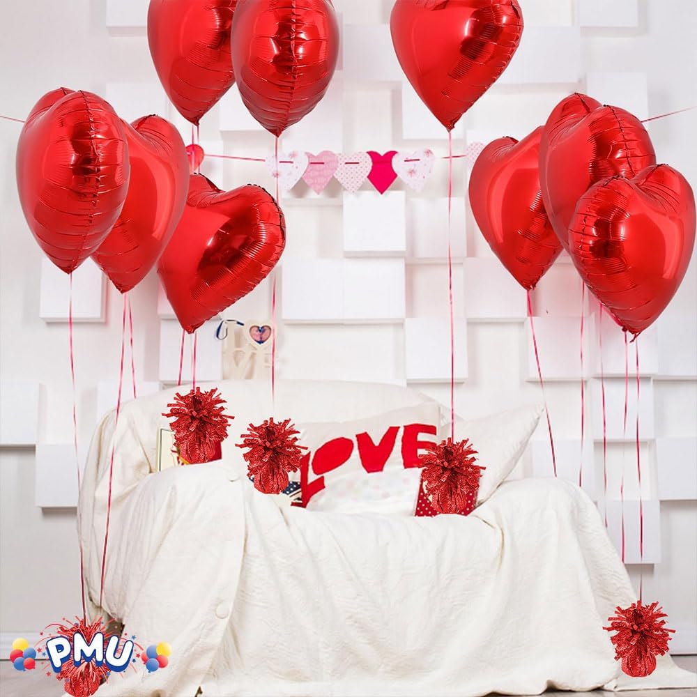 PMU 3 Pcs Kisses Balloon Weights - Decorative Balloon Weight for Christmas, Thanksgiving, Birthday, Party Favors, Wedding & Baby Shower - 6oz. Red, Pkg/3