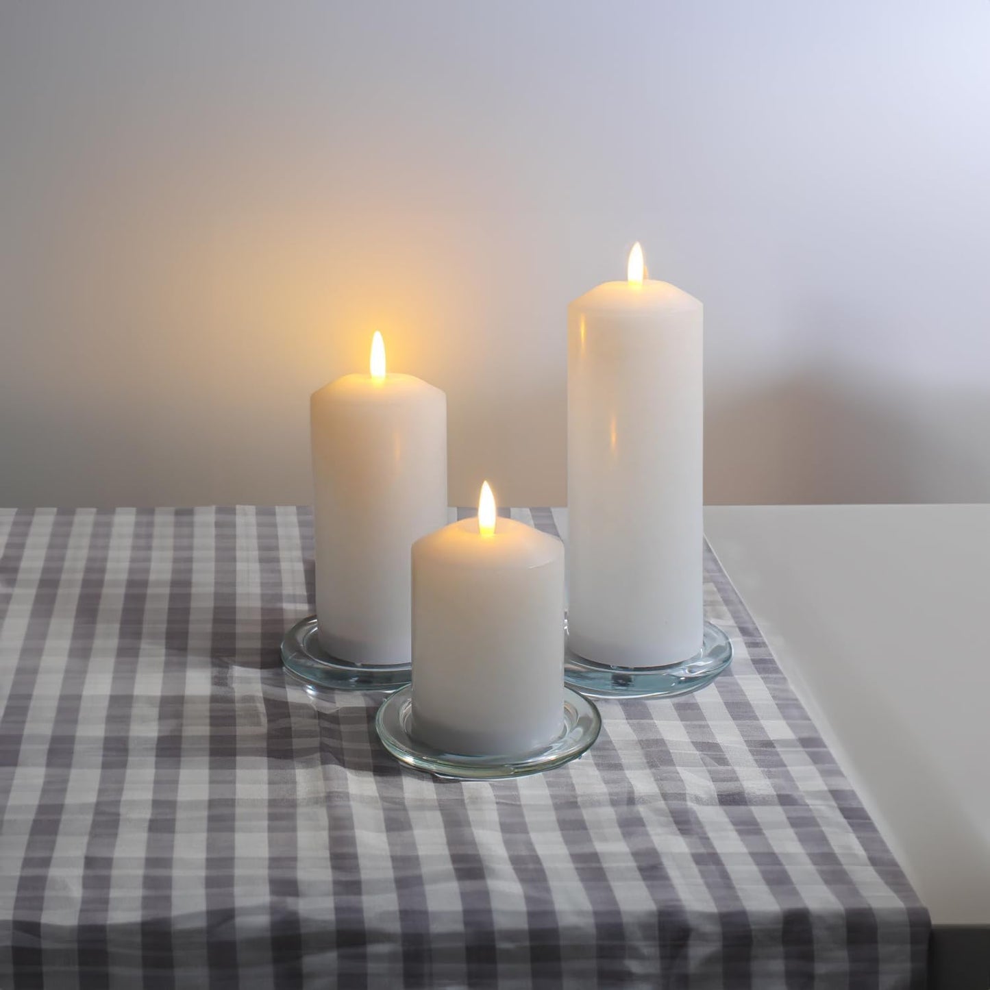 WGV Tea Light Votive Candle Holder Plate 4" W, Clear Flat Plate Glass, Small Home Accent Decor, 1 Pc