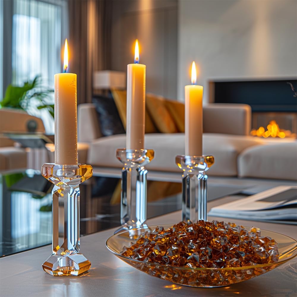 HappyFiller 700 PCS Pack Dark Amber Fake Ice Rocks Small Crystal Cube Stones Fake Diamonds for Vase Fillers,Resin Arts Crafts,Fall Decoration,Home Accents Floral Decor,Table Scatters,Photo Props