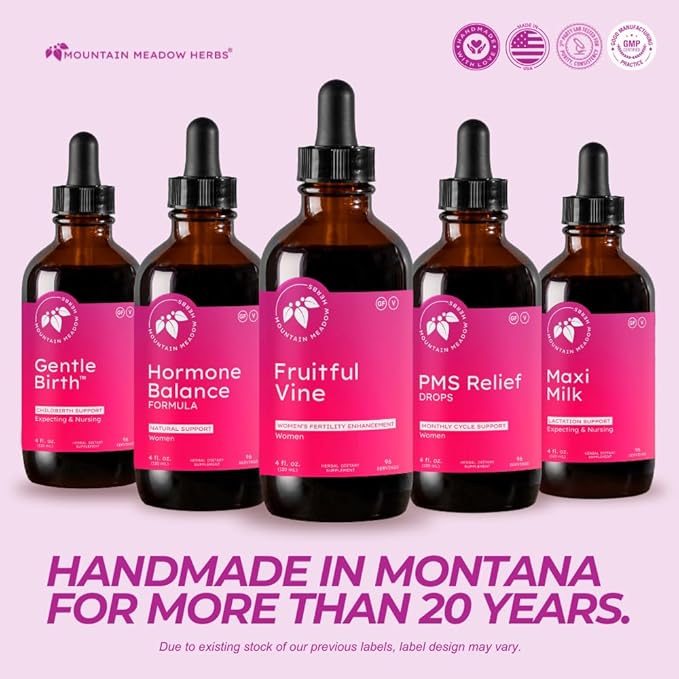 Mountain Meadow Herbs Fruitful Vine - Hormonal and Reproductive Health Support for Women, Dong Quai, Chaste Tree and Herbal Blend for Fertility and Cycle Balance, 4oz