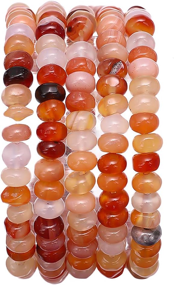 Natural Primary Agate Stone Rondelle 4x6mm Loose Semi Gemstone Beads for Jewelry Making 38cm