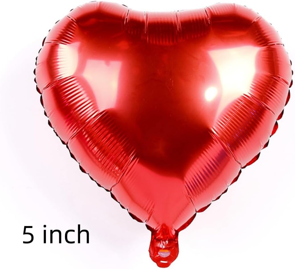 50 Pcs Red Heart Shaped Balloon Foil Balloon 5 inch Heart Balloon for Valentinge's day Wedding Decoration
