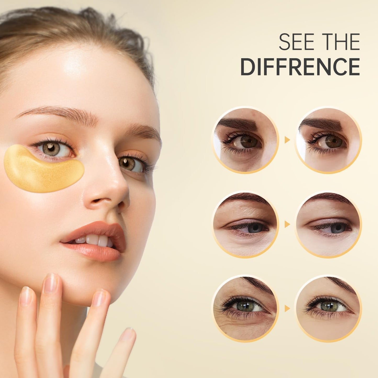 24 Pairs 24K Gold Under Eye Patches Face Masks Dark Circles Puffy Eye Bags Collagen Skincare Spa Trip Gift Eye Mask